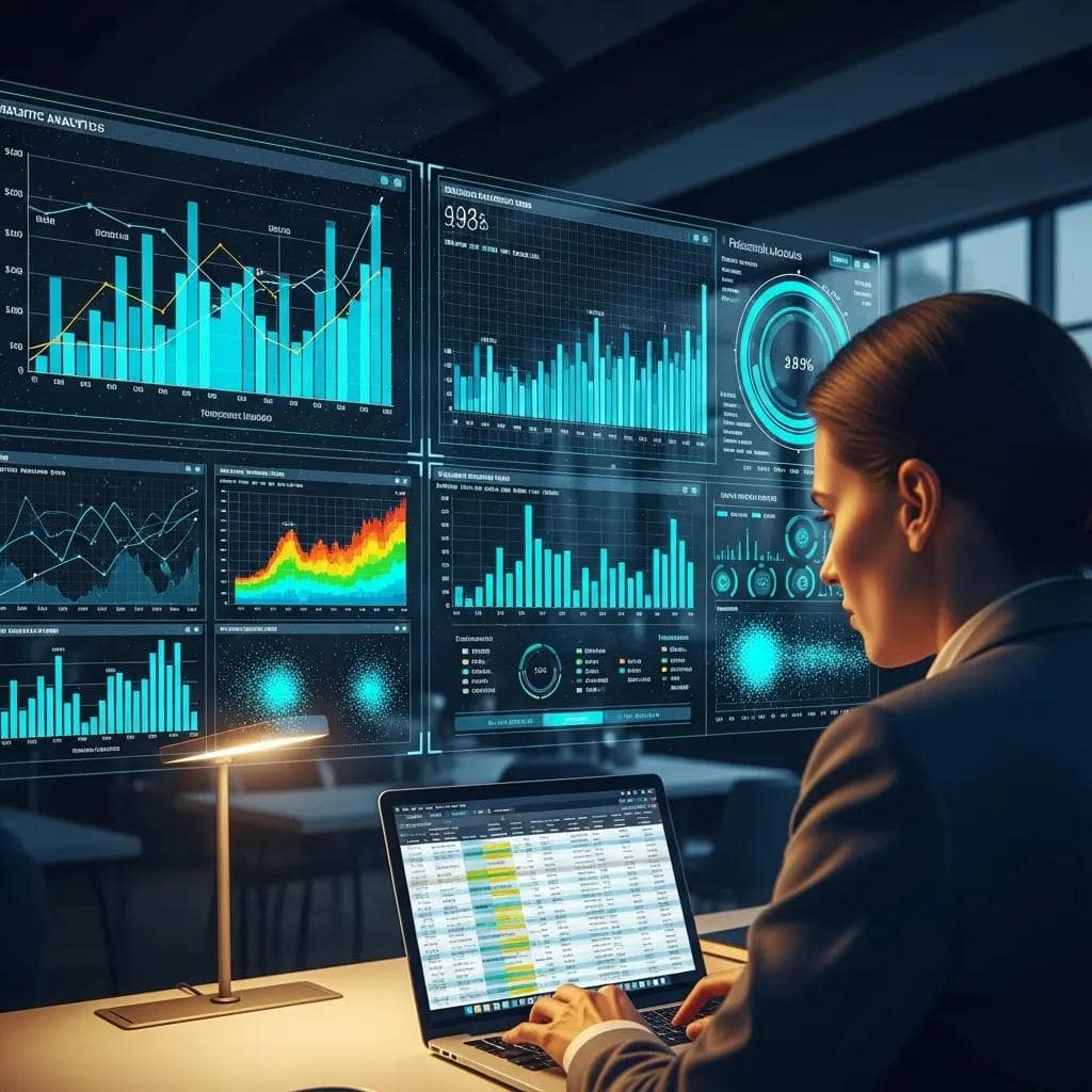 Analyst using predictive models to forecast sales and guide strategy