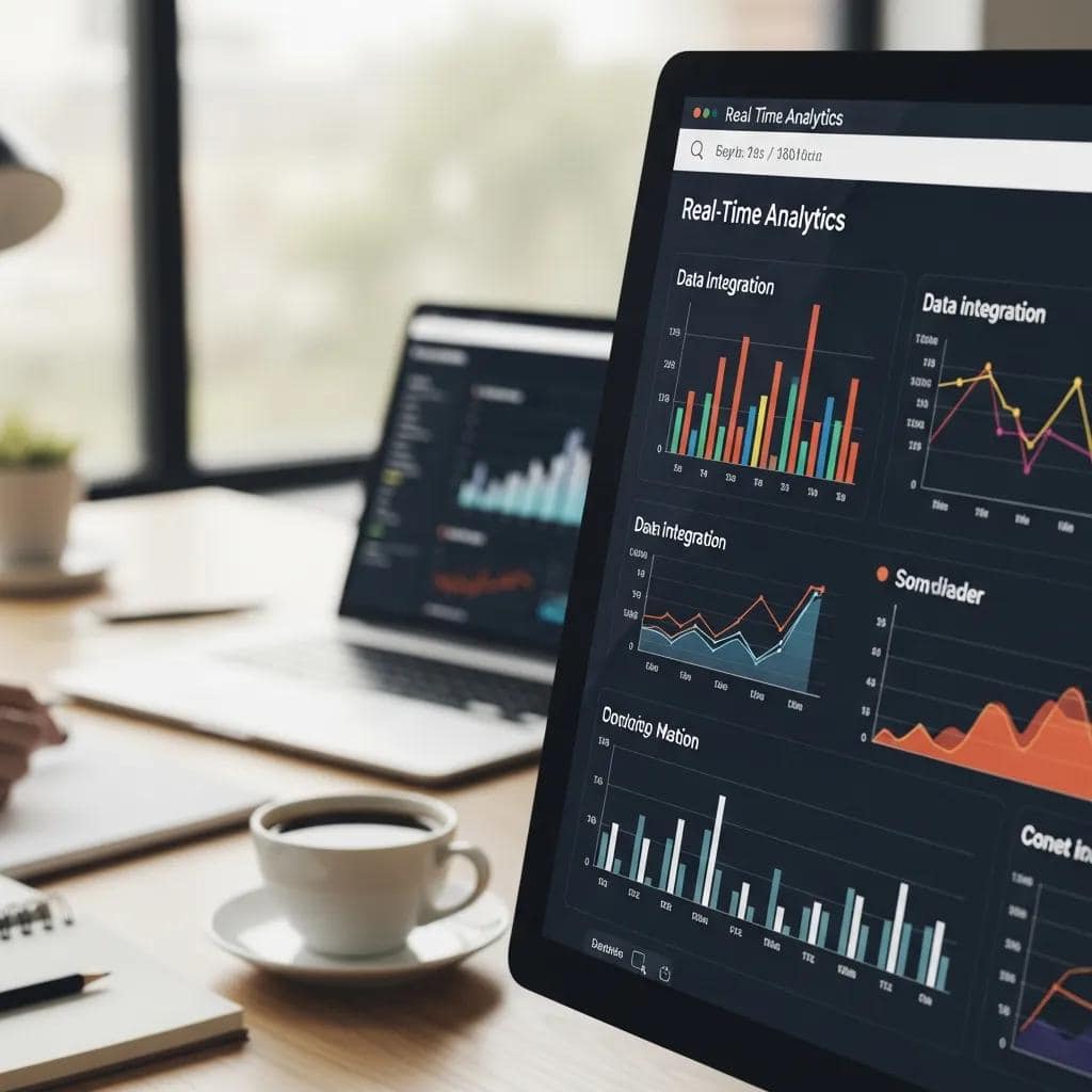 Close-up dashboard showing live demand-gen KPIs and analytics