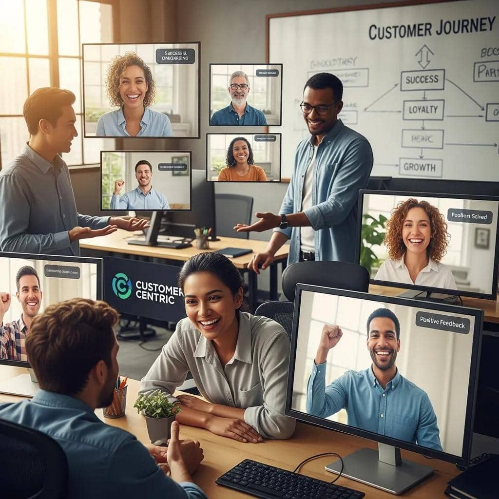 Customer success team meeting to improve satisfaction and retention