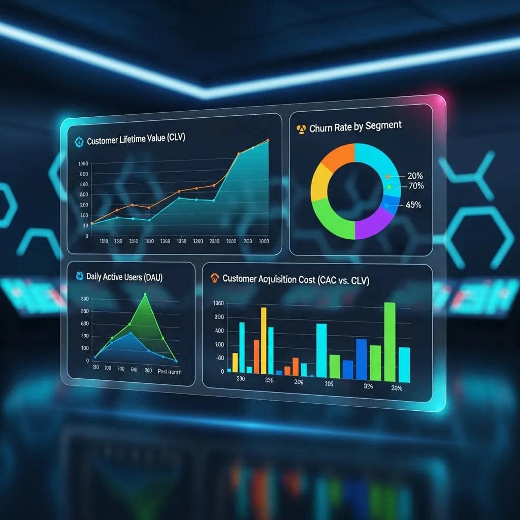 Digital dashboard displaying customer behavior analytics for retention strategies