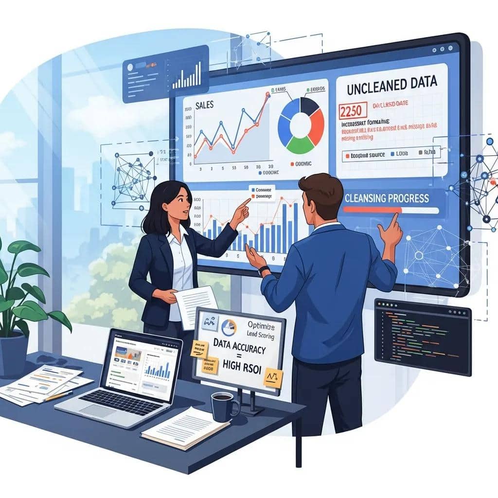 Professionals discussing data operations techniques to reduce demand generation waste
