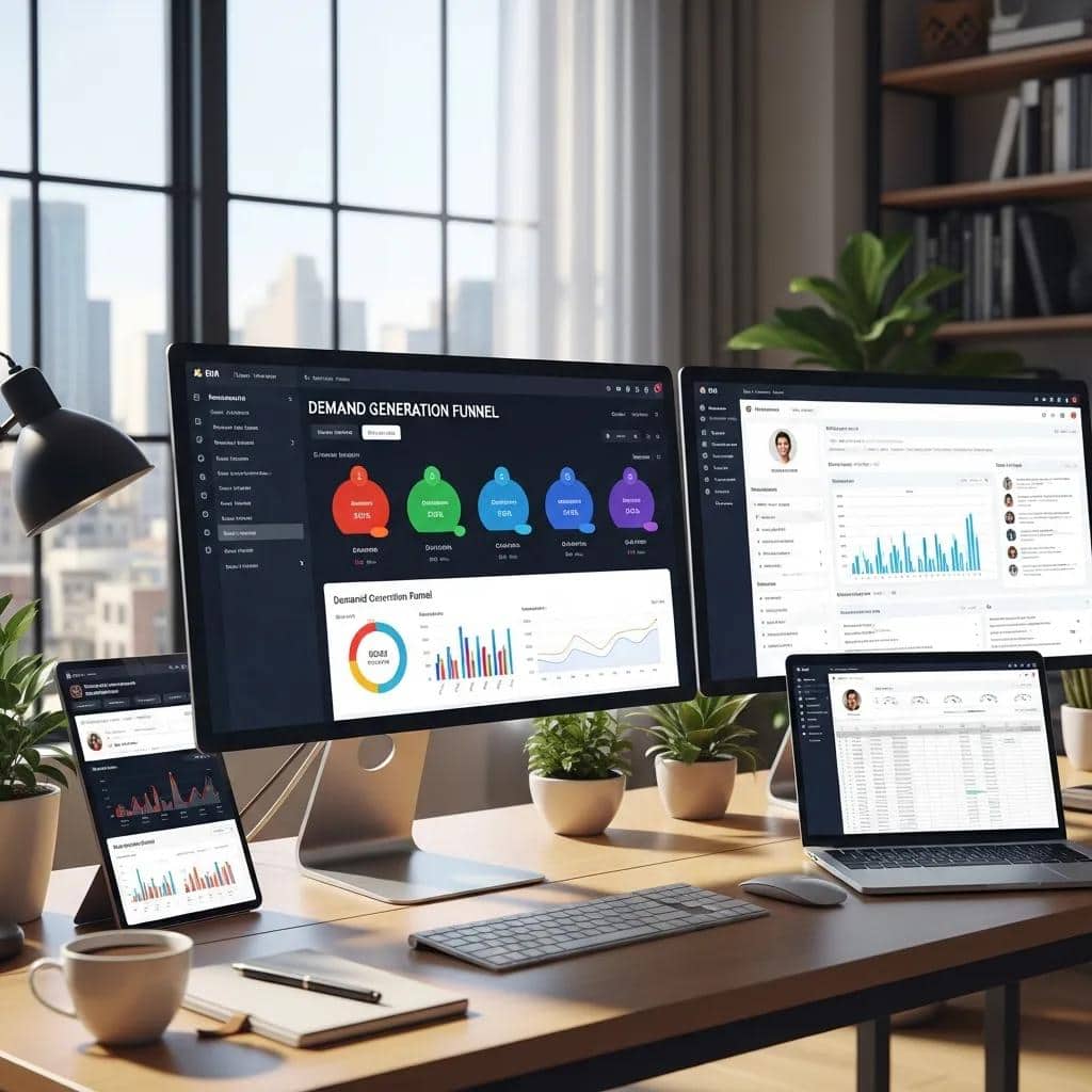 Workspace showcasing automation tools for enhancing demand generation efficiency